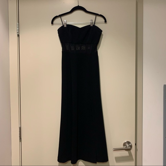 Cinq a sept black Honora Mesh Strapless Dress - Picture 3 of 6